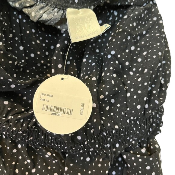 Malia Mills Joan Strapless Polka Dot Maxi Dress Black Women’s Size 6 New - Picture 11 of 13